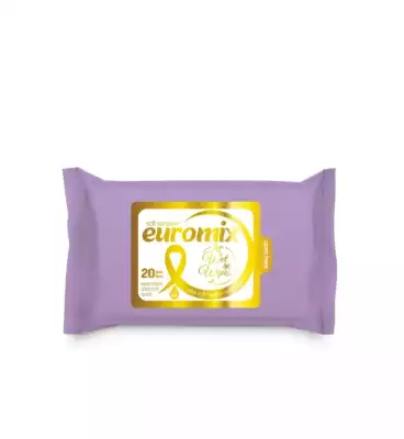 Влажные салфетки EUROMIX pH5.5,в пачке 20 шт