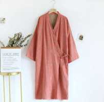 Муслиновый халат, код 305, стандарт, розовый с цветами