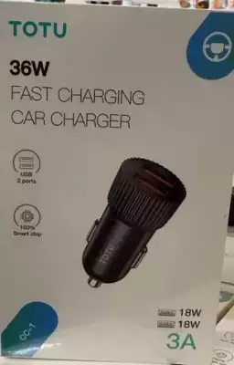 Автомобильный адаптер оригинал Type C + USB Totu 36 Вт черный 1 шт.