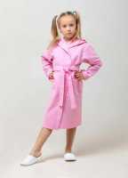 Розовый халат вафельный для детей