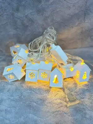 Гирлянда домики X-22-1, 3 метра, тёплый