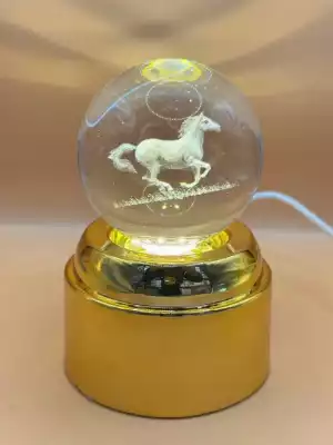 Светильник "Скачущий конь" 3D-6, золотой