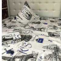 Комплект 1,5-спальный Turkmen Hometextile FLA-171, наволочки: 65×65 см, флатон Париж