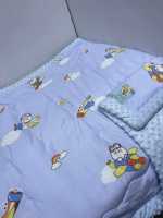 Детское теплое одеяло с массажным эффектом небесный голубой