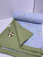 Одеяло покрывало зеленый и пурпурный синий