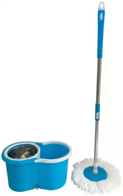 Швабра с ведром и отжимом, 111.5 см, синий