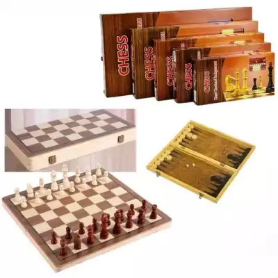 Шахматы 3 в 1 деревянные, шахматы, шашки, нарды, 48×34 см