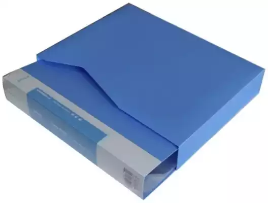 Папка-вкладыш с файлами, А4, 80 листов, голубая