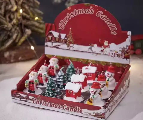 Подарочные декоративные свечи «Новогодний набор», 12 шт