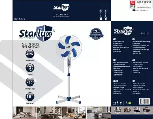 Вентилятор Starlux SL-3302 синий
