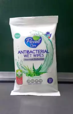 Влажные салфетки Flovell Care Антибактериальный 15 шт