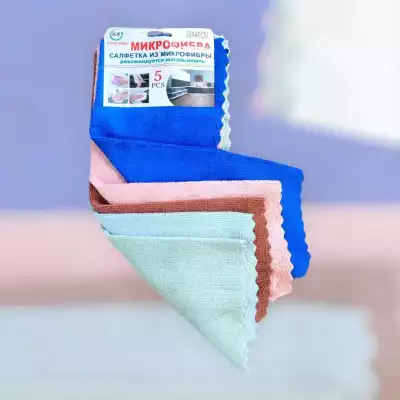 тряпка 5 шт, микрофибра 30х40 см