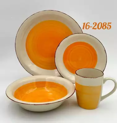 Сервиз чайно-столовый Katherina  16 в 1 бело-оранжевый