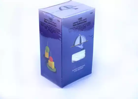 Зубочистки деревянные в индивидуальной упаковке, 1000 шт