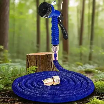 Шланг садовый с распылителем растягивающийся для полива, 22м