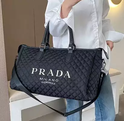 Женская сумка,копия бренда PRADA,черная,размер:51×26×25см