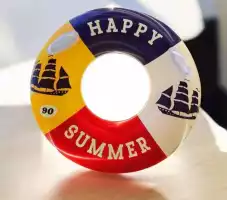 Круг Happy Summer с ручкой 90 см  желтый белый, красный, синий