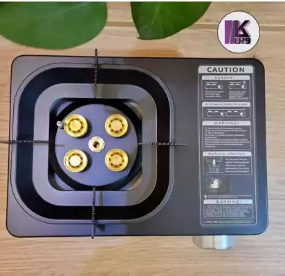 Газовая плитка B-200, 2 конфорки, 6200 Вт, черная