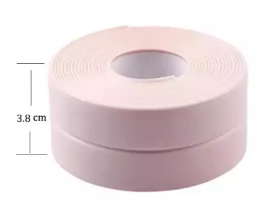 Уплотнительная Tape лента из ПВХ для раковины и ванной 3.2 м х 4 см розовые