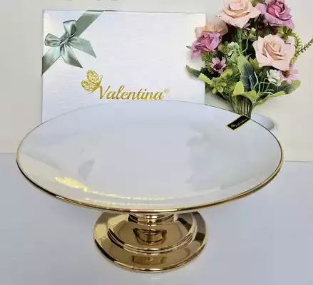 Тортница Valentina TT-10 круглая, белая