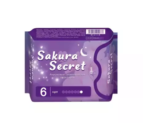 Женские гигиенические прокладки Sakura Secret, ночные, 290 мм