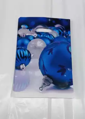 Пакет "Новогодние игрушки",синие,размер:20×30см