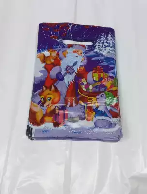 Пакет "Дедушка Мороз и зверята",размер:20×30см
