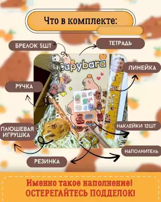 Школьный набор 10 в 1 «Капибара» детский набор #1