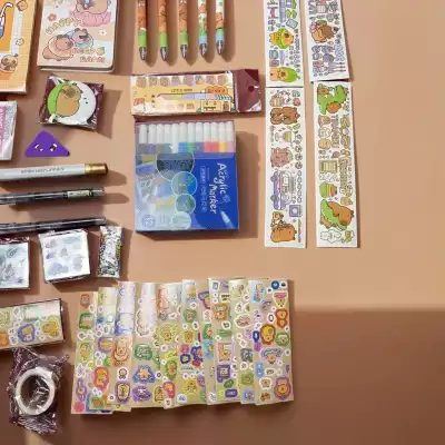 «Mega Box Капибара — 50+ предметов детский набор, канцелярский