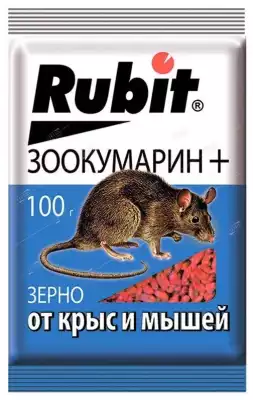 Средство от грызунов Rubit Зоокумарин+ зерно 100 г