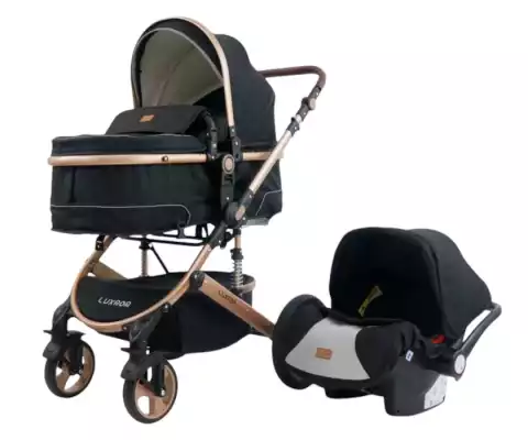 Коляска 2 в 1 LUXMOM 530-S+C, черный