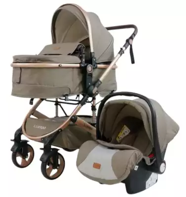 Коляска 2 в 1 LUXMOM 530-S+C, бежевый