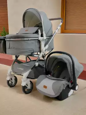 Коляска 2 в 1 LUXMOM 530-S+C, серый