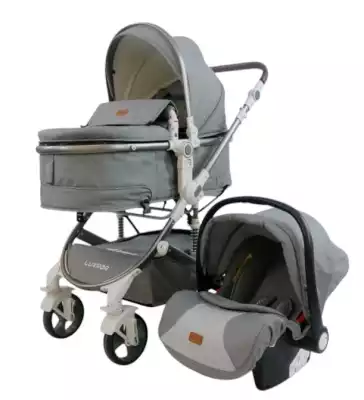Коляска 2 в 1 LUXMOM 530-S+C, серый