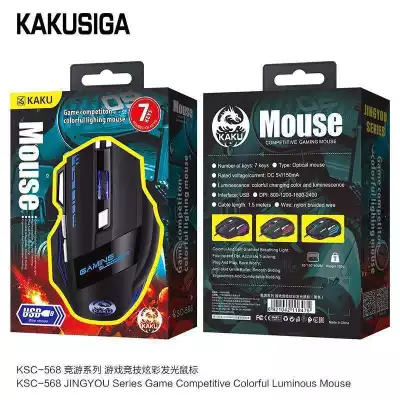 Мышь игровая KAKU KSC-568, 2400 dpi, проводная, USB, черная