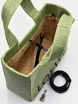 Пляжная сумка плетеная LOEWE зеленый