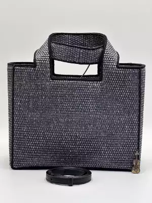 Пляжная сумка плетеная LOEWE  черный