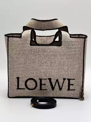 Пляжная сумка плетеная  LOEWE бежевый