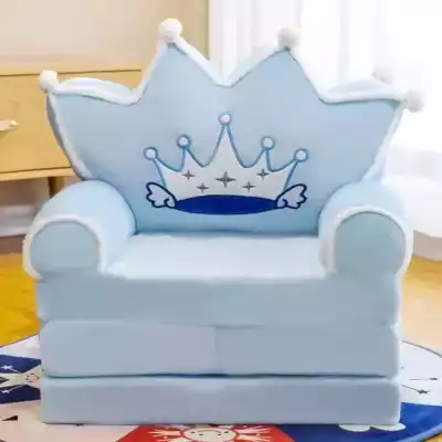 Мягкое кресло для детей Принц голубой