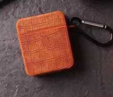 Чехол чемодан Кожа квадратный G4 для Air Pods оранжевый