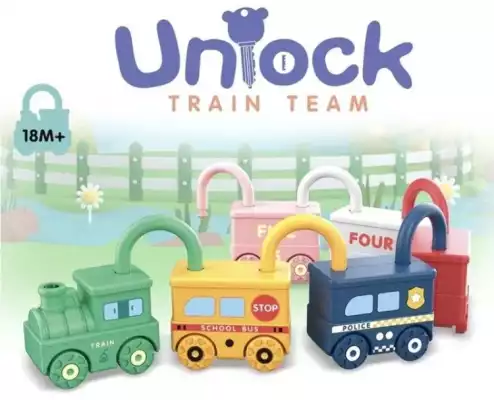 Поезд TRAIN BABY BABY Unlock 228-1, пластик, мультиколор