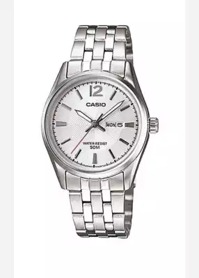 Часы Casio LTP-1335D-1AVDF ,женские,серебристый,белый циферблат