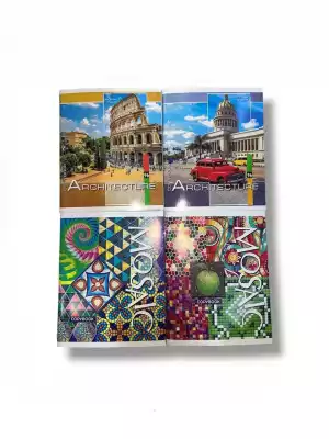 Тетрадь Вектор MIX, 96 листов, А5, разметка клетка, твердая обложка