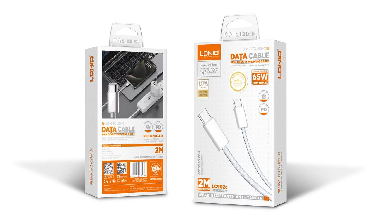Кабель LDNIO USB TypeC to type-c(M), 2 м, белый
