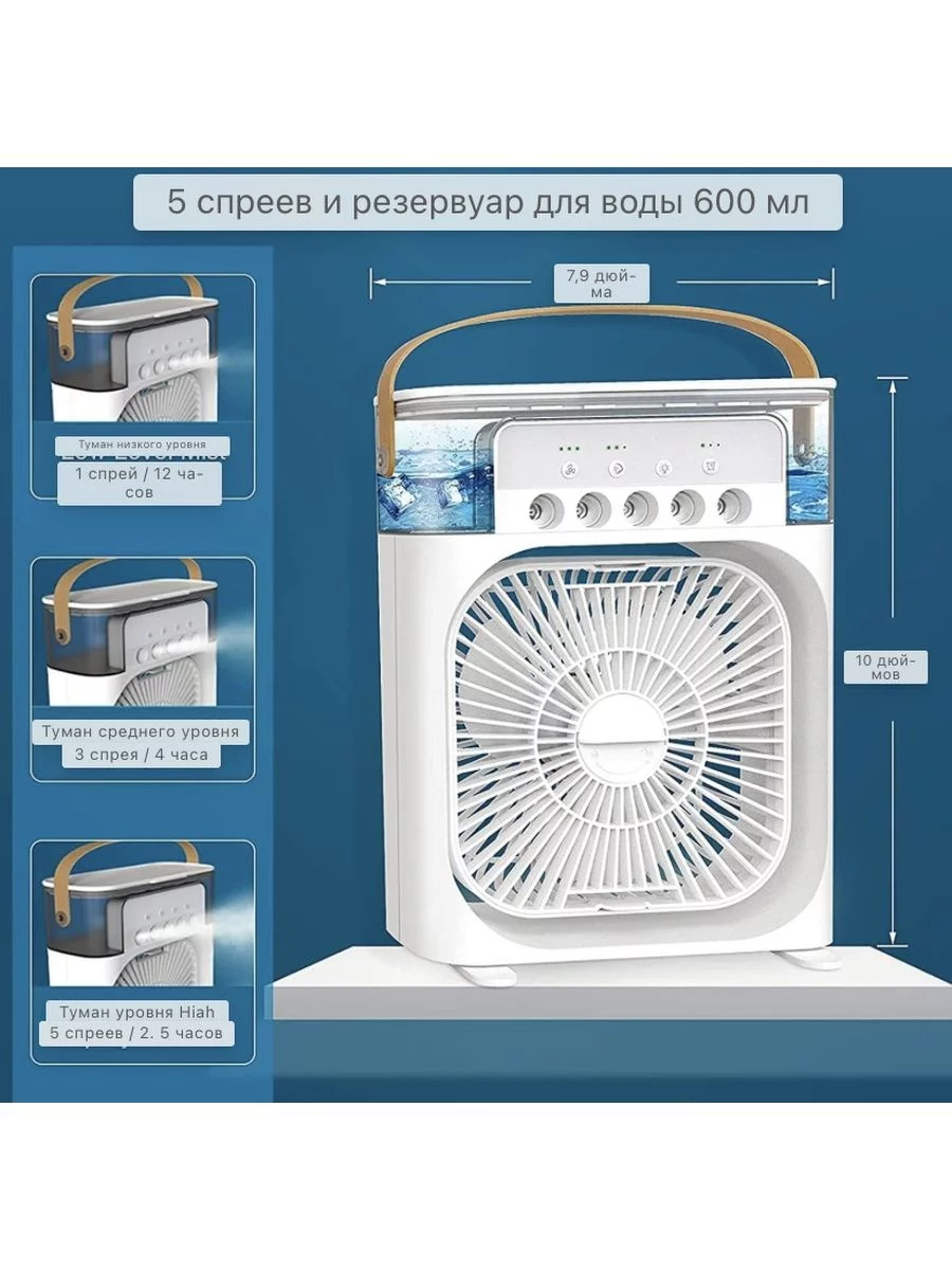 Мини кондиционер воздуха мобильный напольный для дома air cooler fan