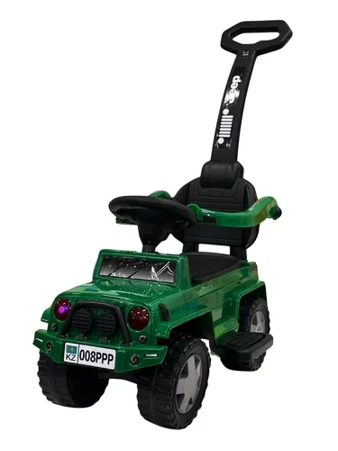 Детский толокар зелёный с ручки -008P